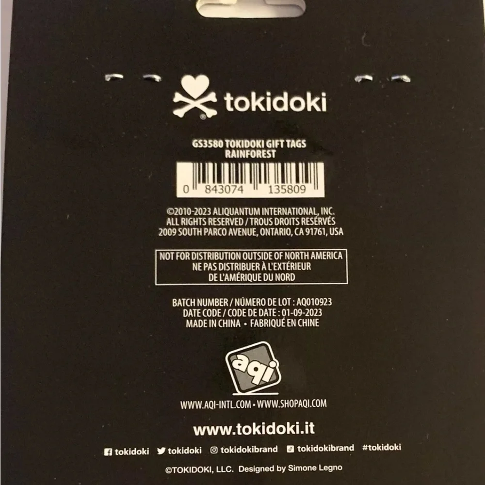 Tokidoki Gift Tags 6pcs - Rainforest Theme Mermicorno